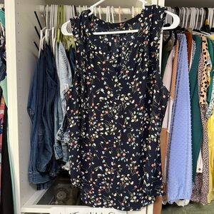 41 Hawthorn Floral Sleeveless Blouse - Navy Multi